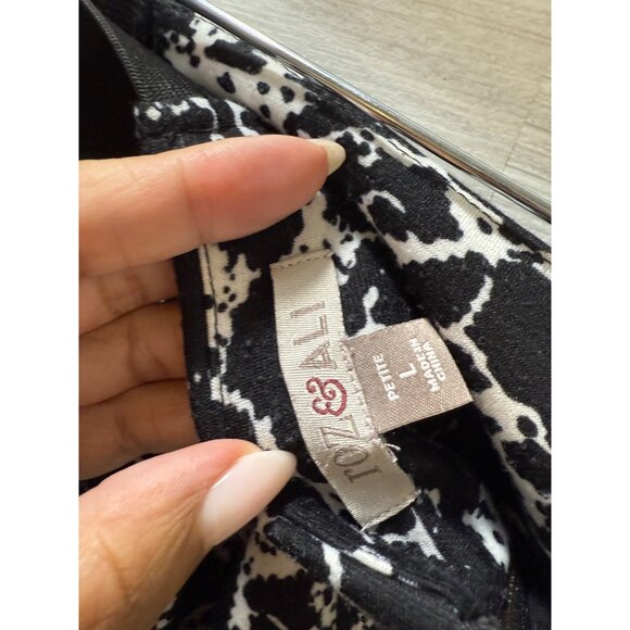 Roz &‎ Ali Womens Petite Pencil Skirt Size L Black & White Floral Damask Pattern - Picture 10 of 10